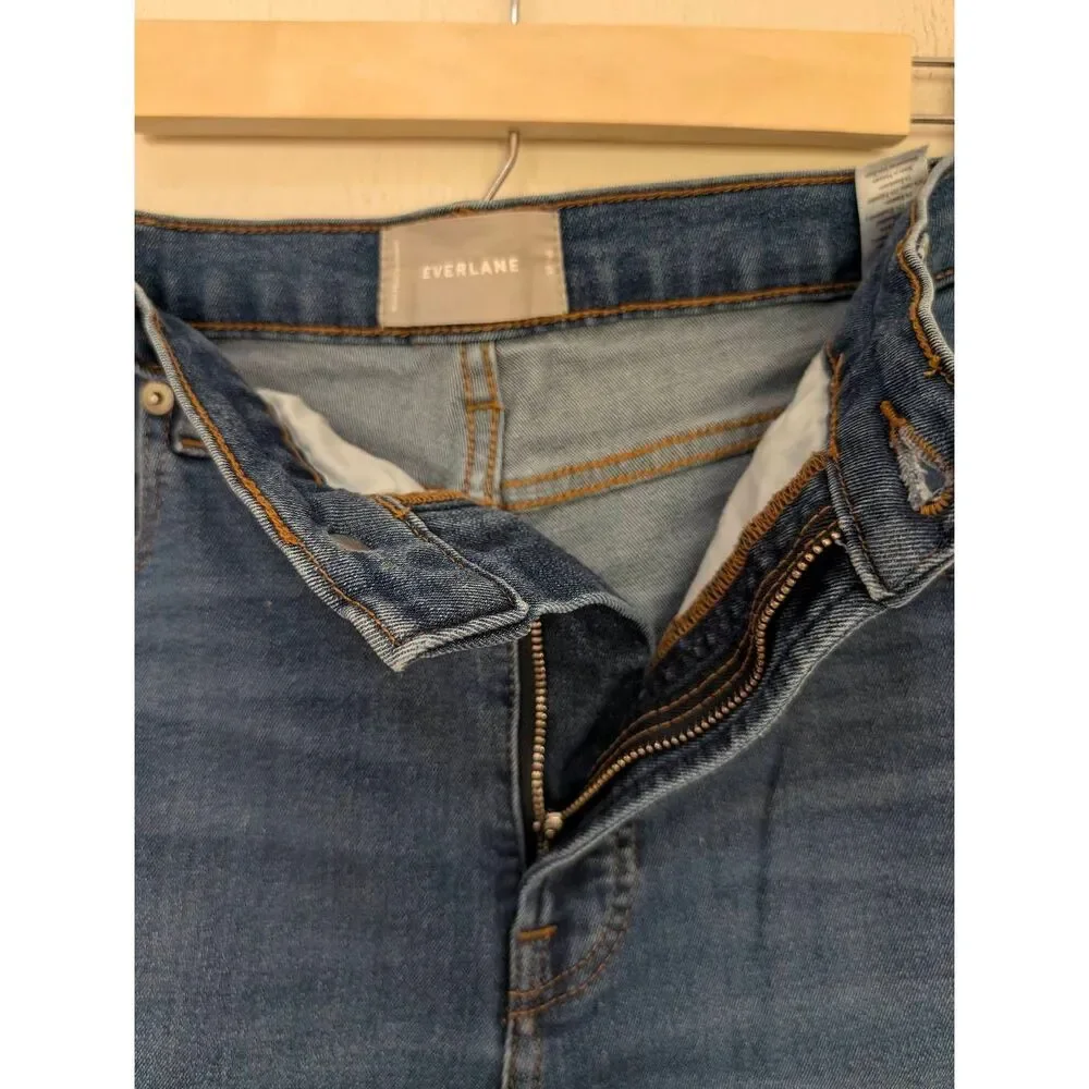 Everlane Womens The Authentic Stretch High Rise Skinny Jeans Blue Size 32 Tall